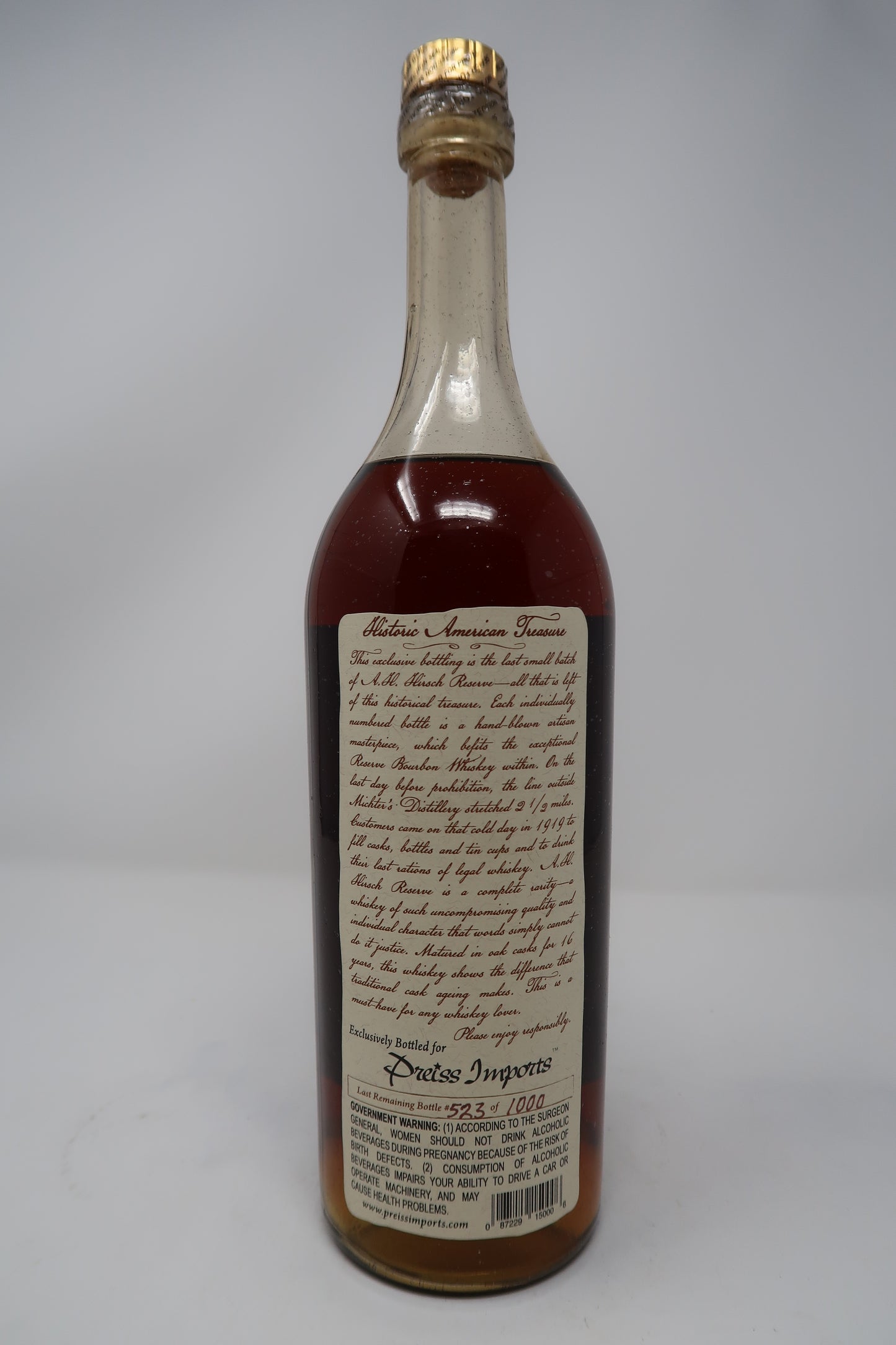 A. H. Hirsch 16 Year Reserve Straight Bourbon Whiskey (750ml)