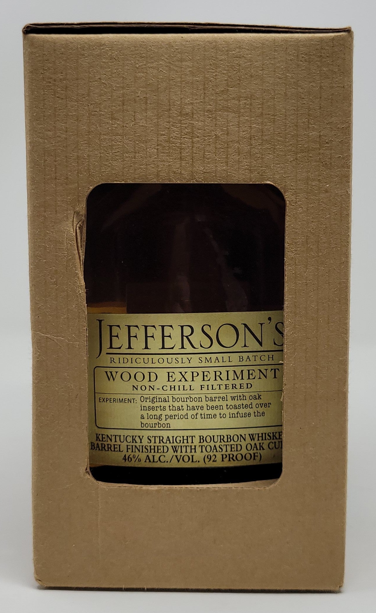 Jefferson's Ridiculously Small Batch = Wood Experiment. Set of 5 - Exp Numbers - 3, 4, 6, 10,12 Straight Bourbon Whiskey (200ml)