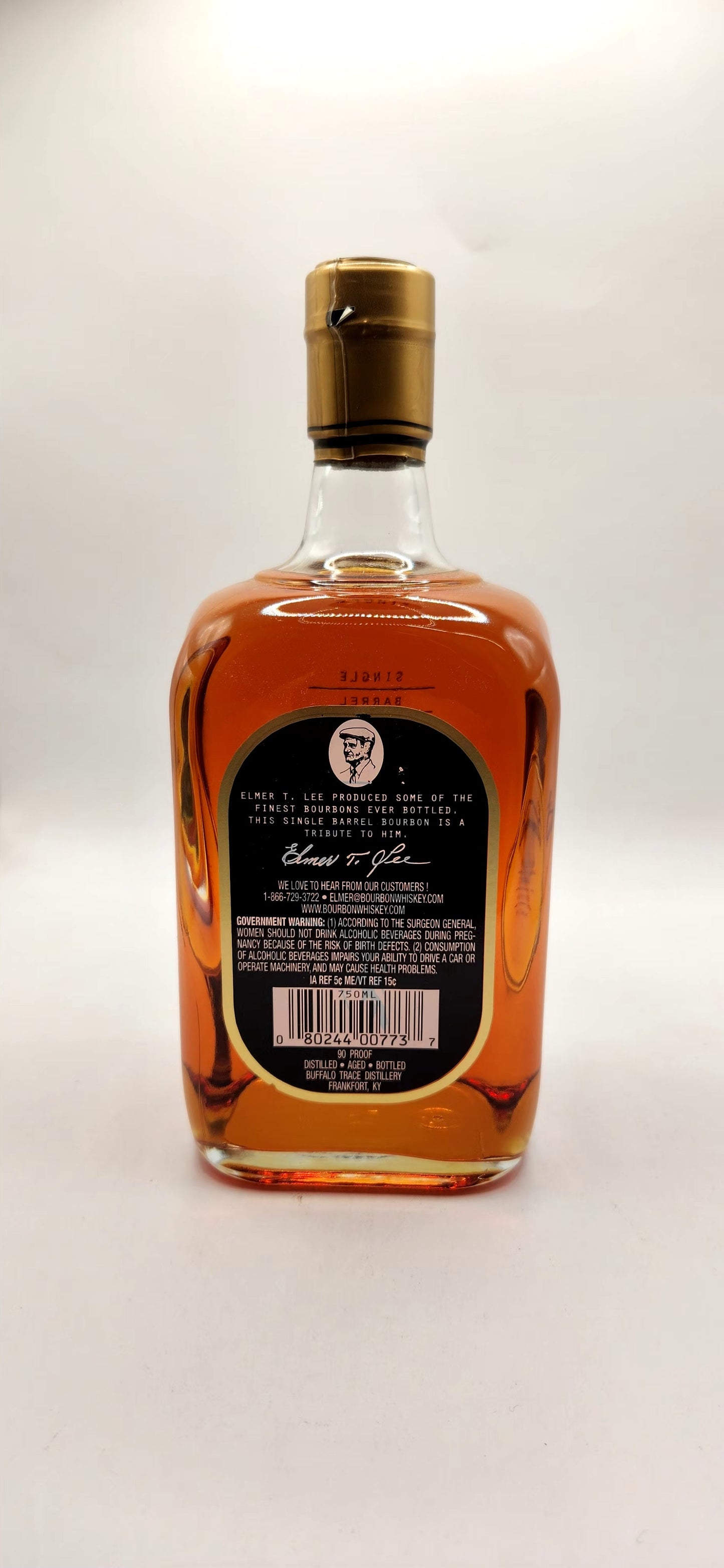 Elmer T. Lee Single Barrel Sour Mash Kentucky Straight Bourbon Whiskey