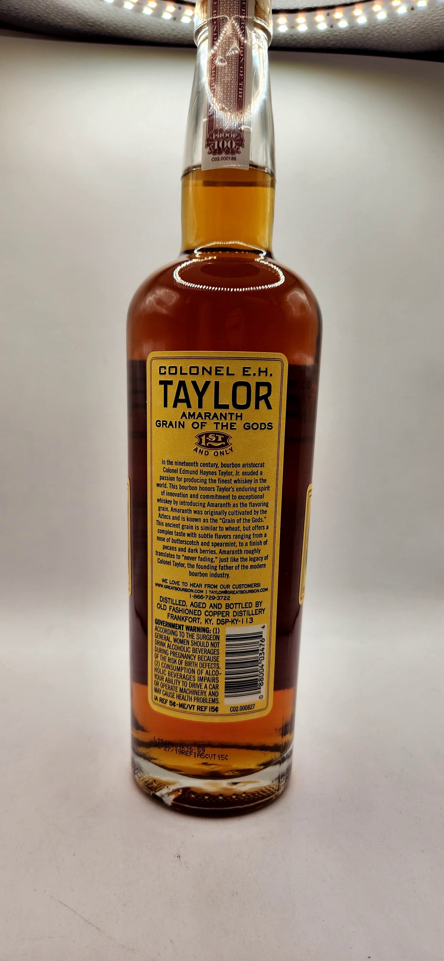 Colonel E.H. Taylor Amaranth Grain of Gods 'Bottled In Bond' Kentucky Straight Bourbon Whiskey