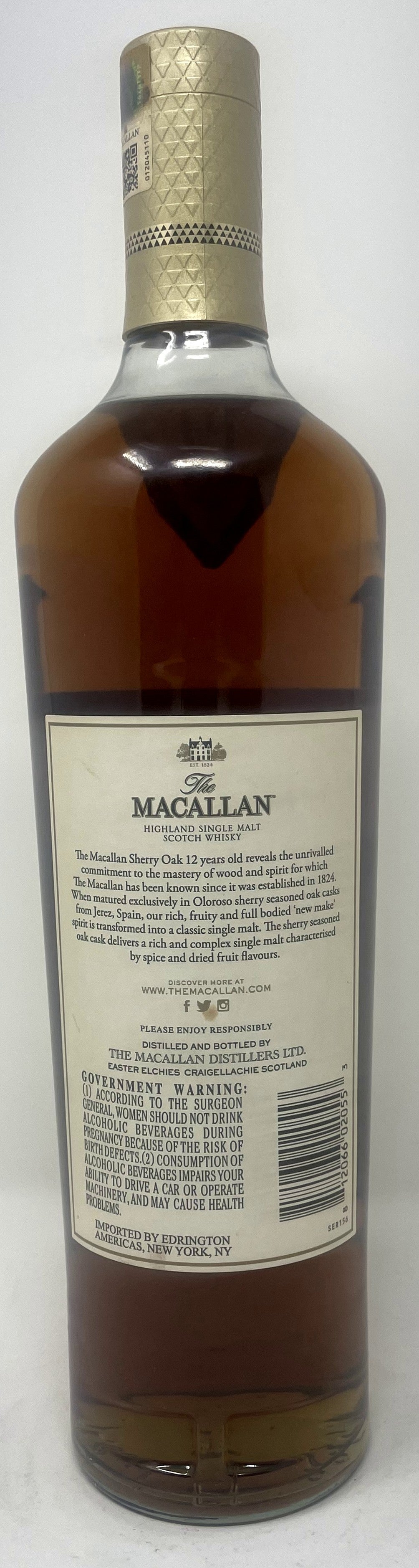 The Macallan 12 Year Sherry Oak Single Malt Scotch Whisky (750ml)