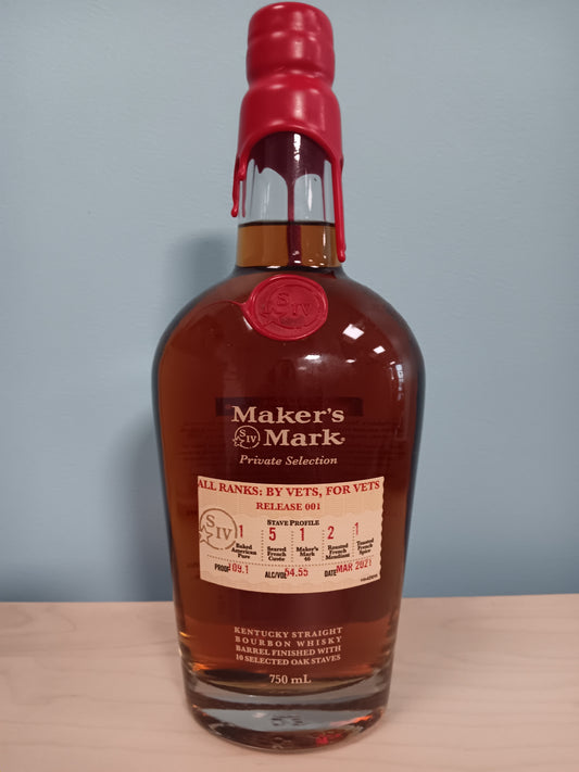 Maker's Mark Private Selection (All Ranks: By Vets, For Vets Release 001) Kentucky Straight Bourbon Whiskey (750ml)