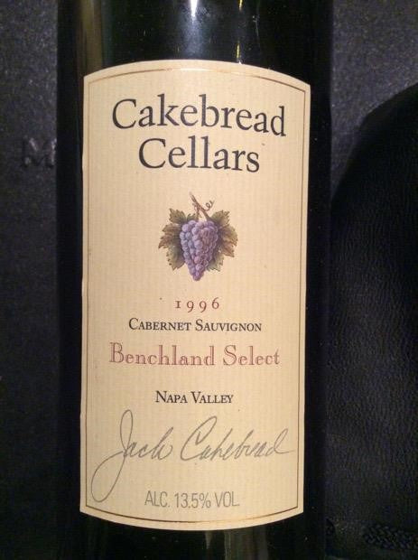 Cakebread Cellars Cabernet Sauvignon Benchland Select 1996