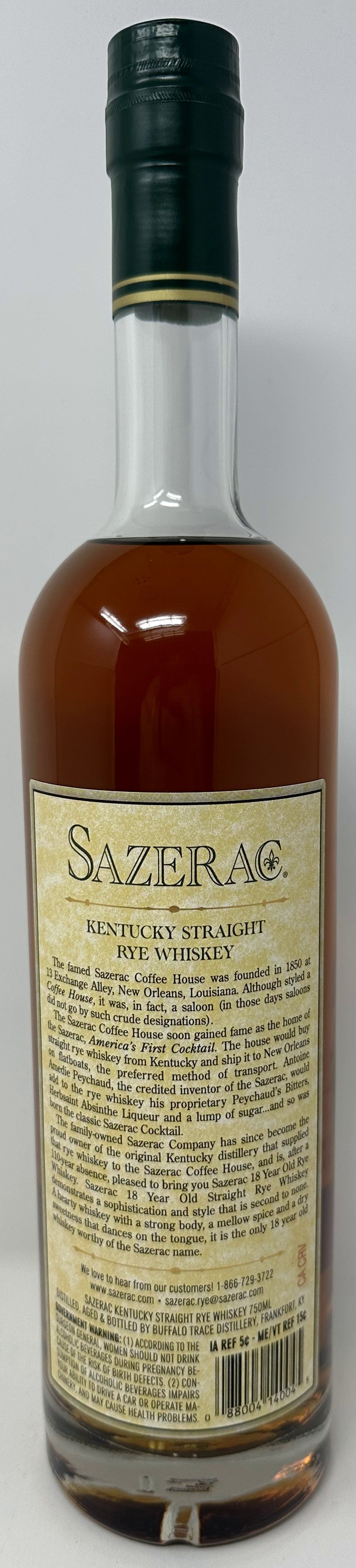 Sazerac 18 Year (Fall 2025) Kentucky Straight Rye Whiskey (750ml)