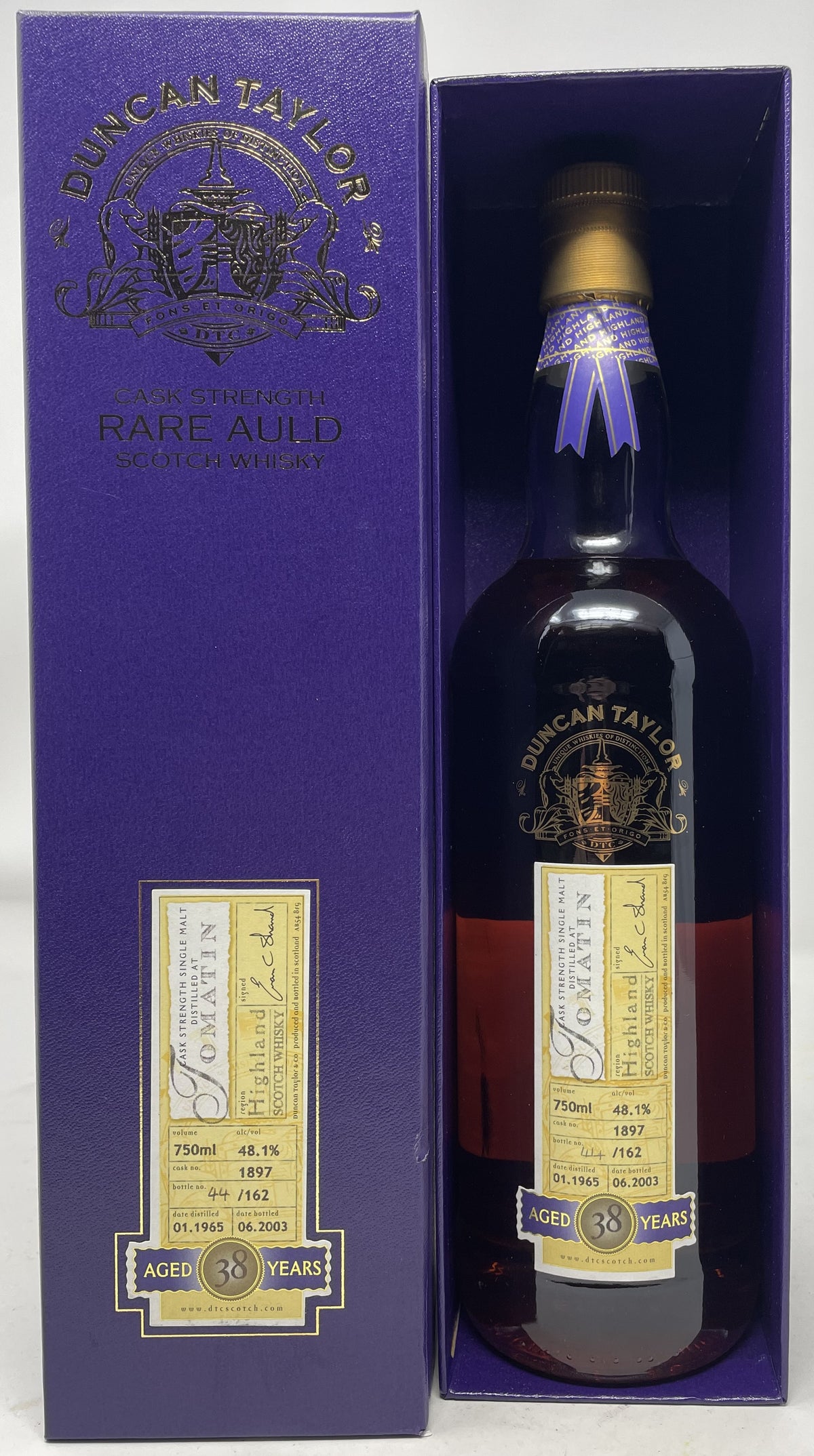 Duncan Taylor (Tomatin) 38 Year 1965 Cask Strength Rare Auld Single Malt Scotch Whisky (750ml)