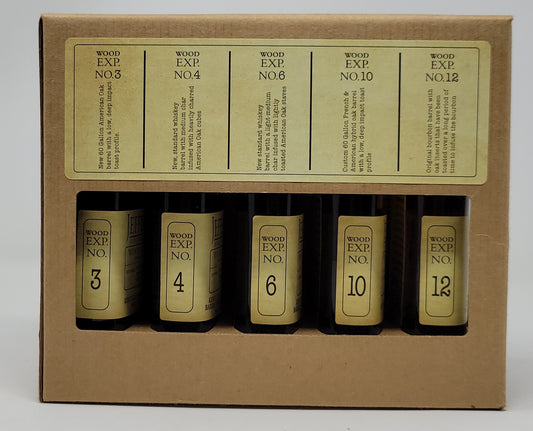 Jefferson's Ridiculously Small Batch = Wood Experiment.  Set of 5 - Exp Numbers - 3, 4, 6, 10,12 Straight Bourbon Whiskey (200ml)