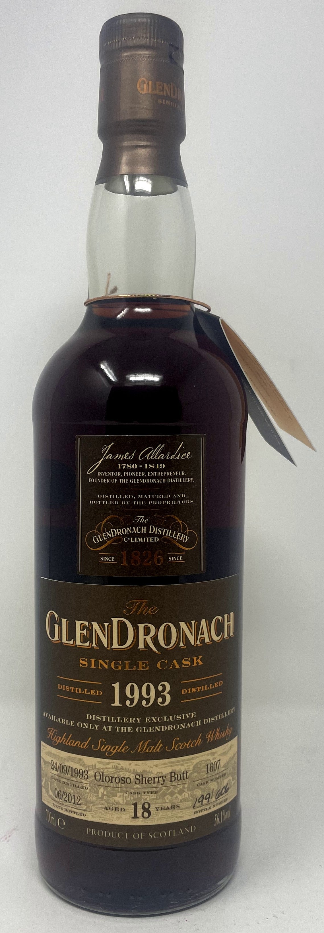 Glendronach 18 Year Single Cask (1993) Single Malt Scotch Whisky (700ml)